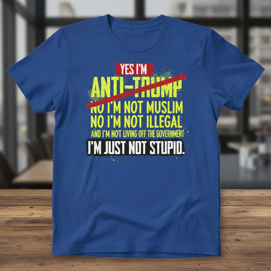Yes Im Anti-Trump Im Just Not Stupid Graphic T-Shirt Tee Political Novelty Gift