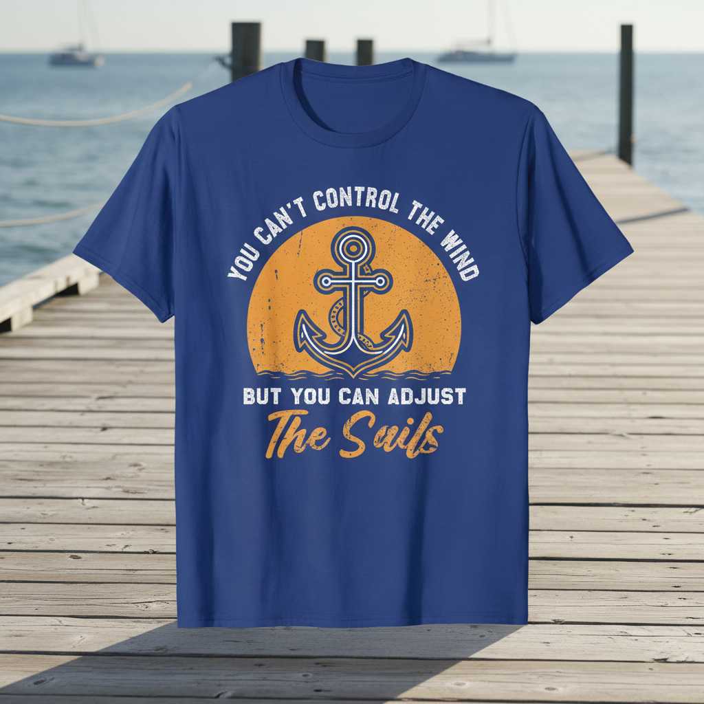 You Can’t Control The Wind But You Can Adjust The Sails T-Shirt Nautical Tee Gift