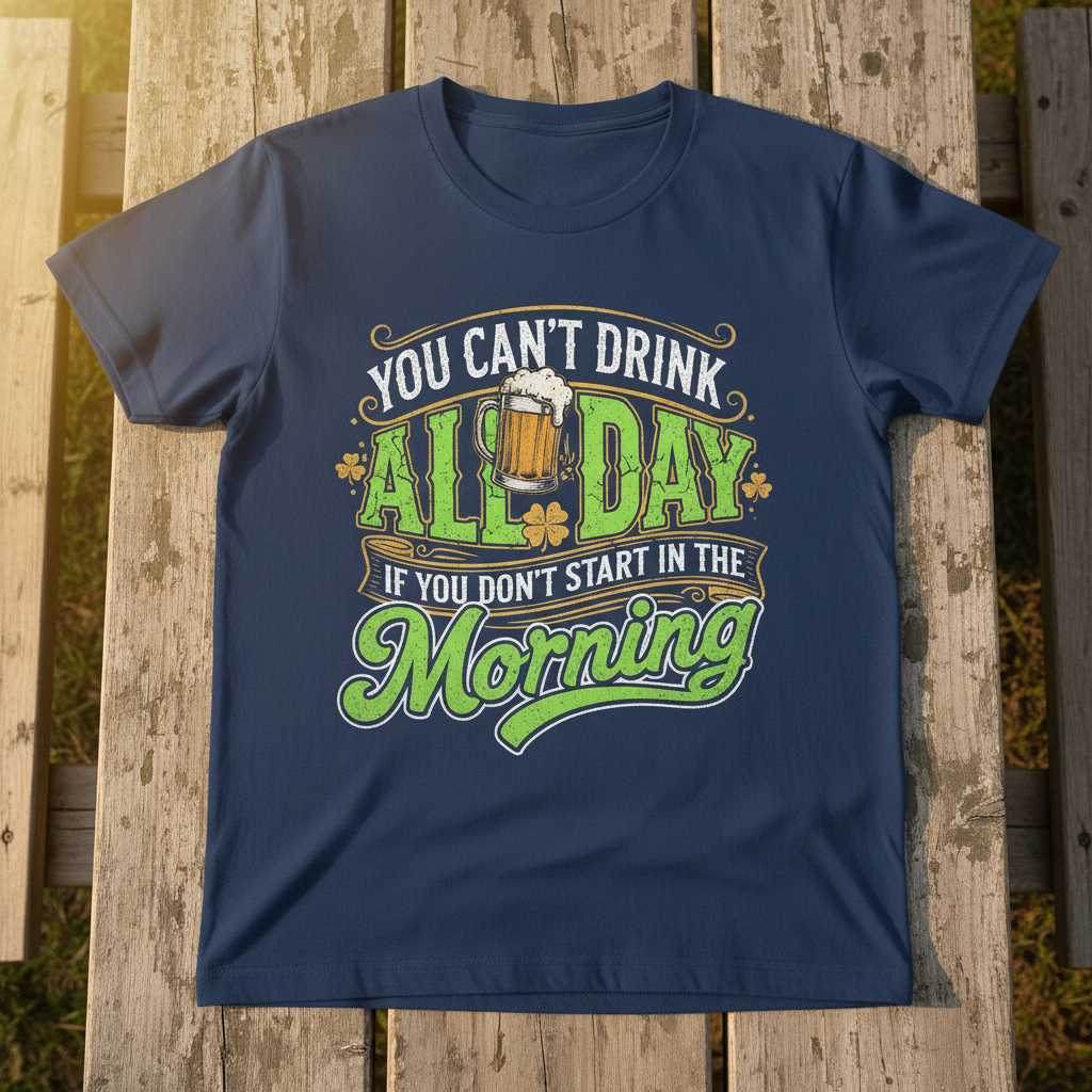 You Cant Drink All Day If You Dont Start In The Morning T-Shirt Tee Novelty Gift