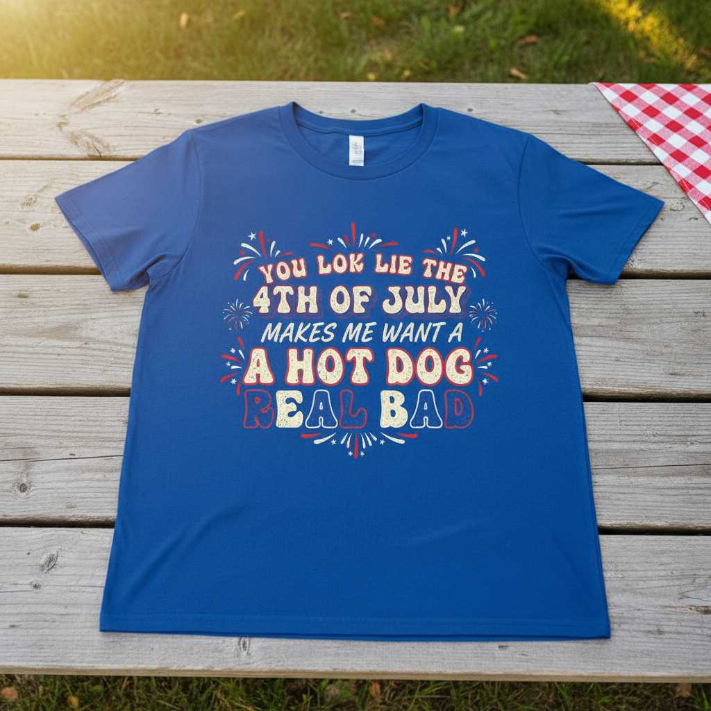 You Look Like The 4th of July Hot Dog Real Bad Graphic T-Shirt Tee Gift Idea