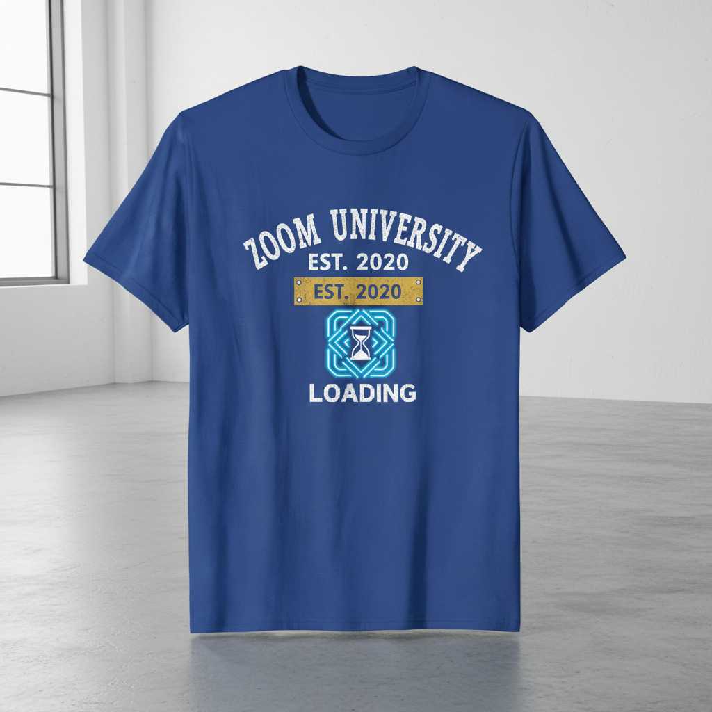 Zoom University Est. 2020 Loading Graphic T-Shirt Tee Novelty Unisex Gift Idea