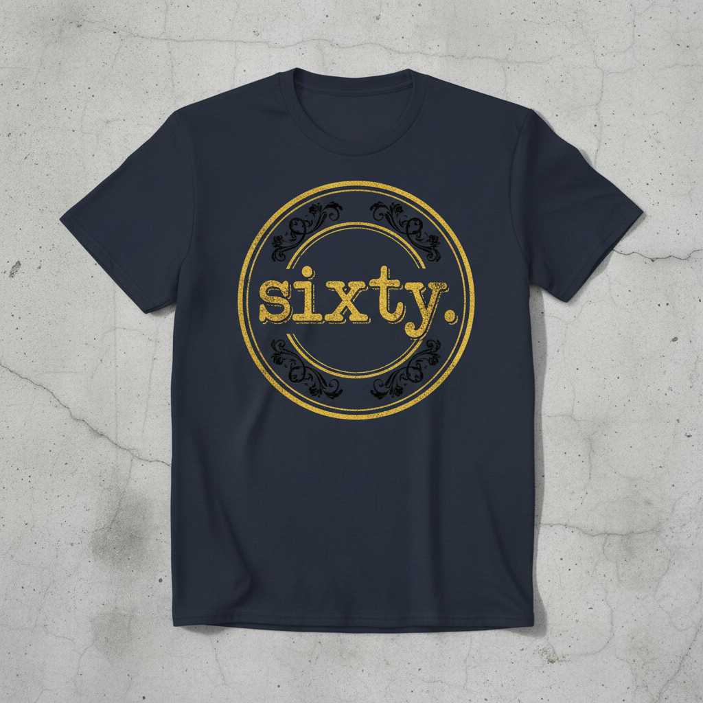 sixty. Vintage Graphic T-Shirt Tee Birthday Present Idea Novelty Clothing Gift