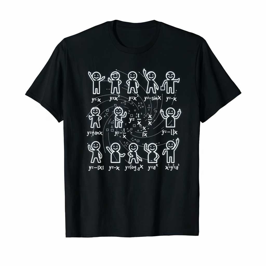 y=x y=x² y=sinx Algebra Dance Math Graphic T-Shirt Tee Novelty Gift Outfit