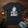0 Feet Away running t-shirt design with stopwatch graphic and dynamic text for athletes and runners