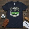 #1 Golfer In My Own Household t-shirt design featuring a golf course graphic and text