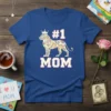 #1 MOM t-shirt design with a crowned lion graphic and floral pattern