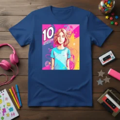 10 Merasa Itu Seorang Gadis Imut T-Shirt design with vibrant colors and a cartoon girl graphic
