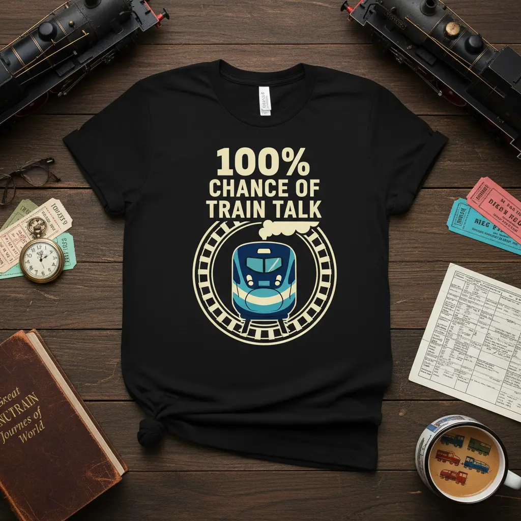 100% Chance of Train Talk T-Shirt Gift for Train Lovers