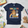 100 Days You Must Be Capy t-shirt design featuring a cute capybara wearing glasses and sitting on books, with a