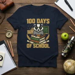 100 Days Of School Raccoon bold graphic design printed on comfortable cotton t-shirt