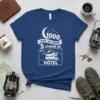 T-shirt with German text "1000 lieber am himmel 5 sterne im als hotel" featuring a crescent moon, stars, and a