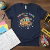 100th Day Of School Vibes t-shirt with a smiling cartoon school bus and colorful text