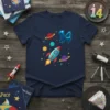 14th Birthday Rocket Space eye-catching graphic design printed on comfortable cotton t-shirt