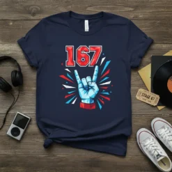 167 Stage 67 creative graphic design printed on comfortable cotton t-shirt