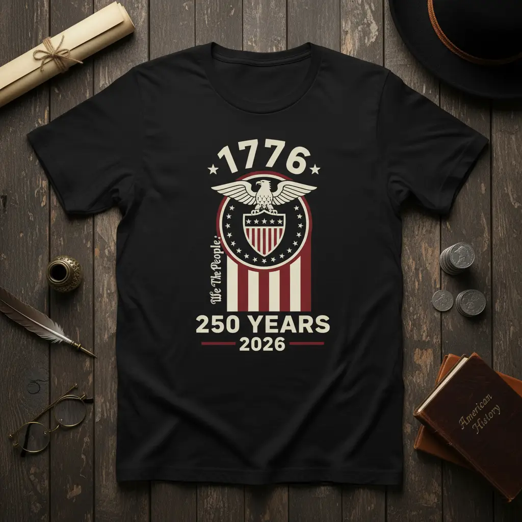 1776 We the People 250 Years 2026 Patriotic T-Shirt