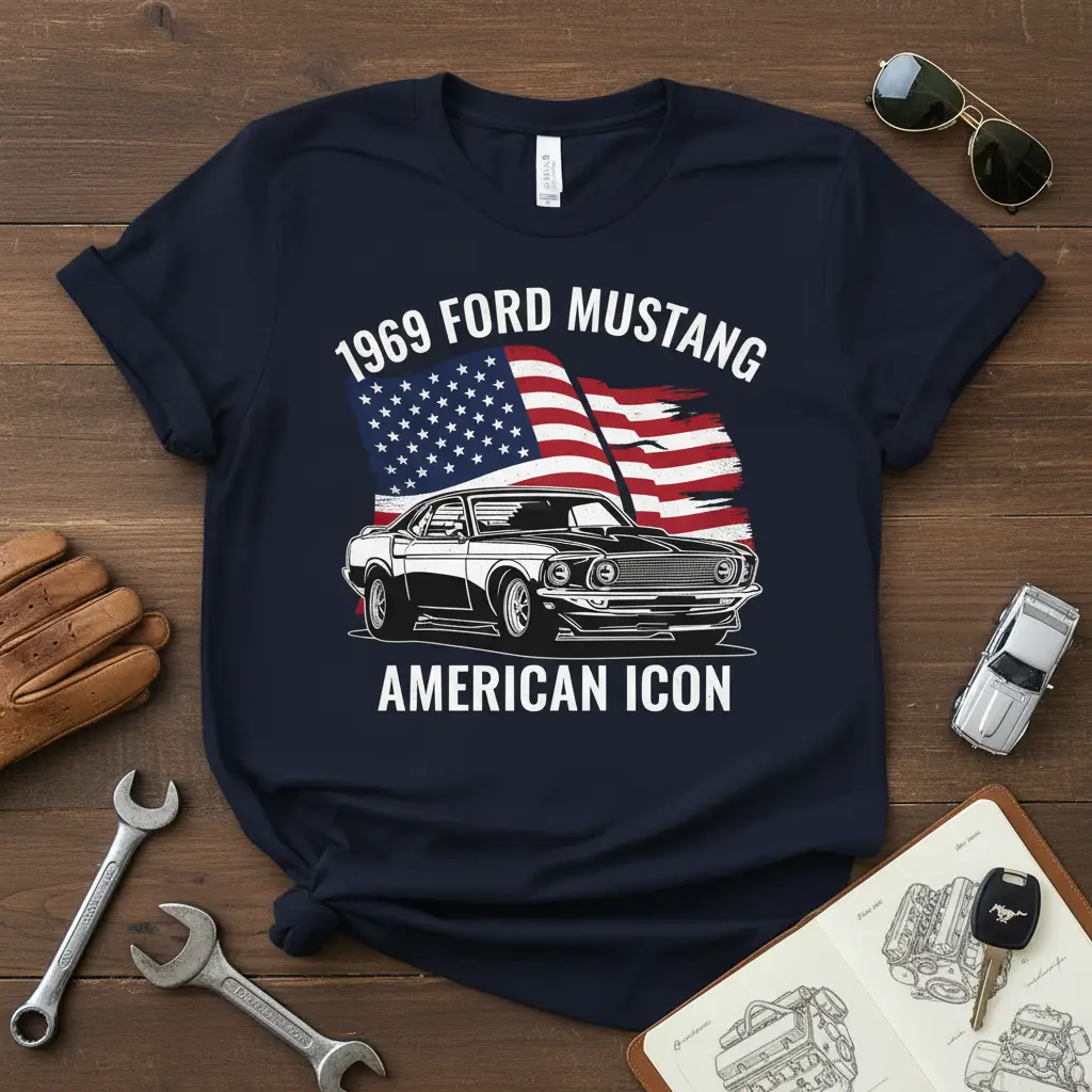 1969 Ford Mustang American Icon T-Shirt Classic Car Gift