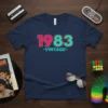 1983 Vintage unique graphic design printed on comfortable cotton t-shirt