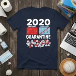 2020 January February Quarantine stylish graphic design printed on comfortable cotton t-shirt