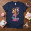 3 Birthday Girl Horse stylish graphic design printed on comfortable cotton t-shirt