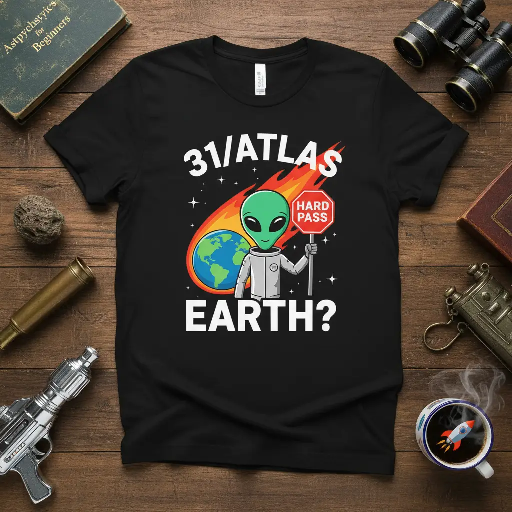 31/ATLAS EARTH? HARD PASS creative illustration printed on comfortable cotton fabric creating a standout t-shirt