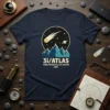 3i/ATLAS Third Interstellar Visitor 2025 t-shirt design with a comet, stars, planet, and mountains graphic