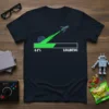 Navy t-shirt with a green loading bar and a rocket ship launching towards space, displaying "44% LOADING"