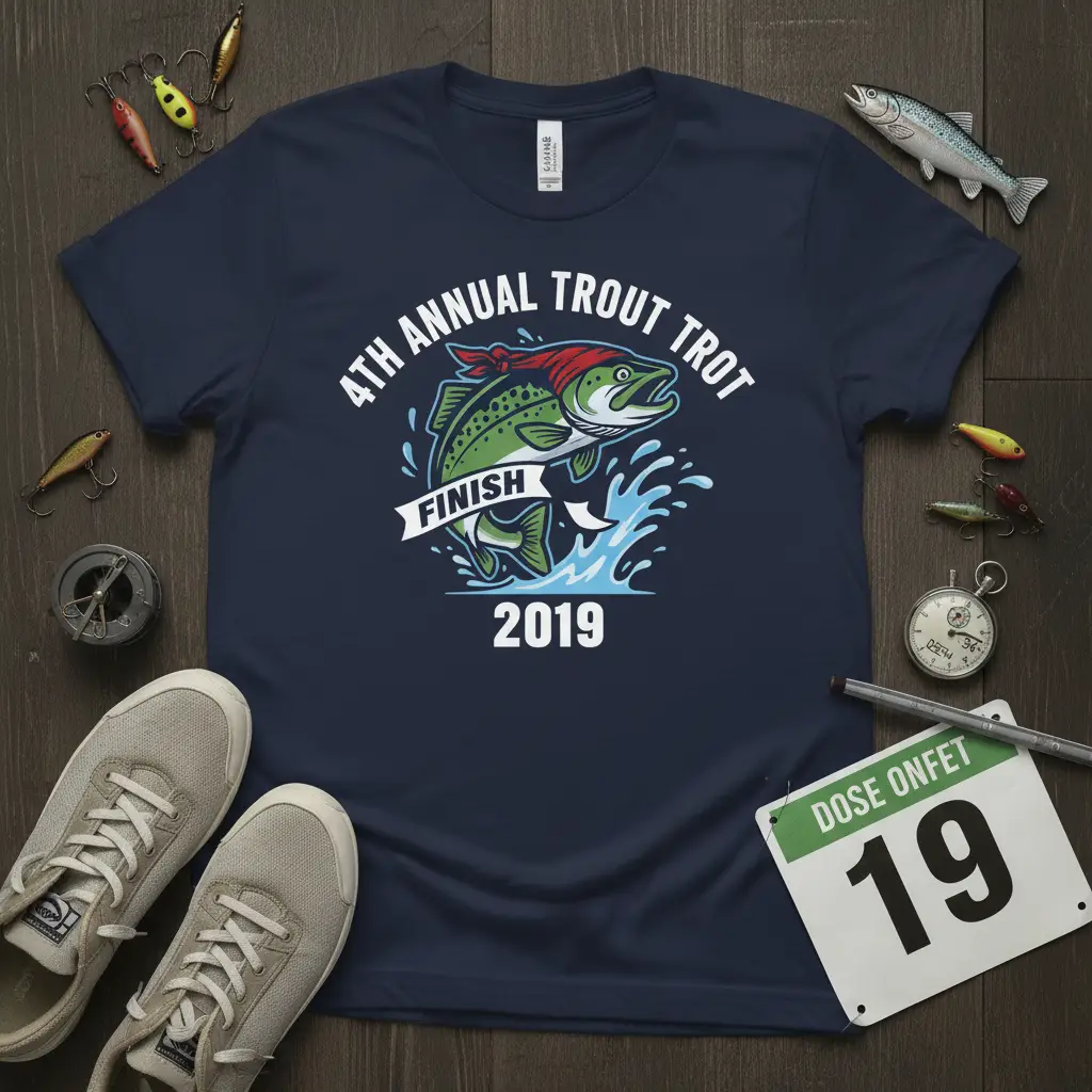 4th Annual Trout Trot 2019 Finish T-Shirt Fishing Event