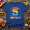 5 BIRTHDAY unique graphic design printed on comfortable cotton t-shirt