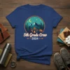 5th Grade Crew 2024 camping design with friends around a campfire under a starry sky