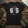 Black t-shirt with distressed white "615" text and a raised fist graphic inside a geometric frame