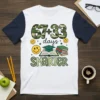 67+33 days SMARTER t-shirt design with camouflage numbers, graduation cap, books, and smiley faces