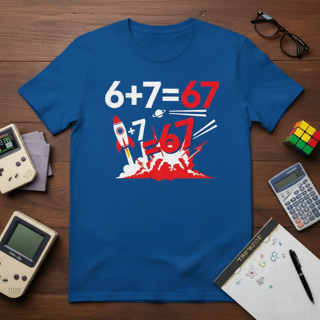 6+7=67 +7 =67 Math Joke T-Shirt Funny Teacher Gift