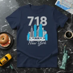 718 New York stylish graphic design printed on comfortable cotton t-shirt