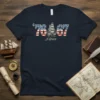 '76 & 67 TH Jefferson t-shirt with American flag ship graphic and vintage text
