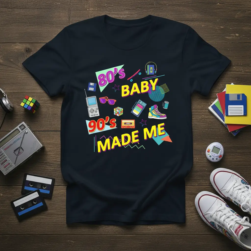 80’s Baby 90’s Made Me Retro 90s T-Shirt Gift