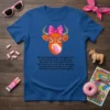 8K Unreal Engine Artstation T-Shirt featuring a detailed graphic of a cow wearing a pink bow and glasses, blowing bubble