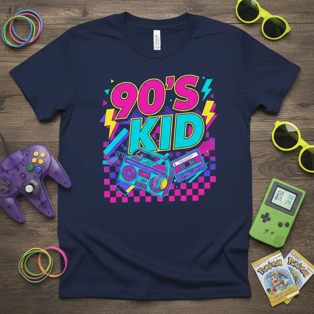 90’s Kid Retro Boombox Cassette Tape T-Shirt
