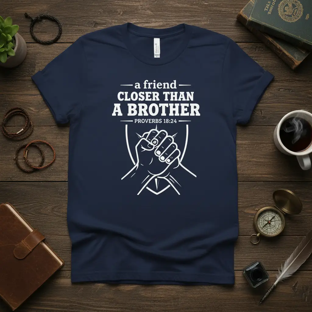A Friend Closer Than a Brother T-Shirt Bible Verse Gift
