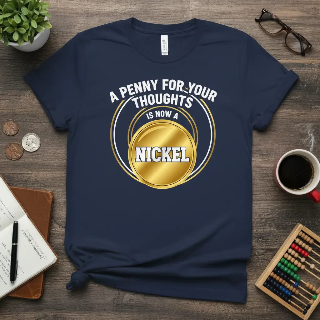 A Penny for Your Thoughts Is Now a Nickel Funny Money Shirt T-Shirt