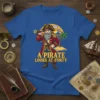 A Pirate Looks At Forty t-shirt design featuring a cartoon pirate with a spyglass on a tropical island