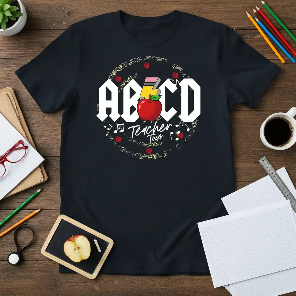 Abcd Teacher Tour T-Shirt Funny Back to School Gift