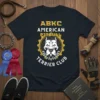 ABKC American Pitbull Terrier Club t-shirt design featuring a fierce pitbull head within a gear emblem and bold typography