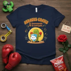 Abrazos Gratis Es Bromeando Ni Te Acerques funny Spanish quote t-shirt with boxing cactus graphic