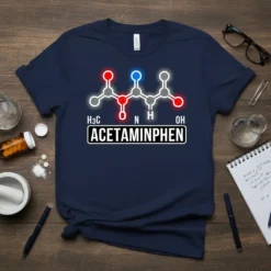 Acetaminophen Chemical Formula creative graphic design printed on comfortable cotton t-shirt