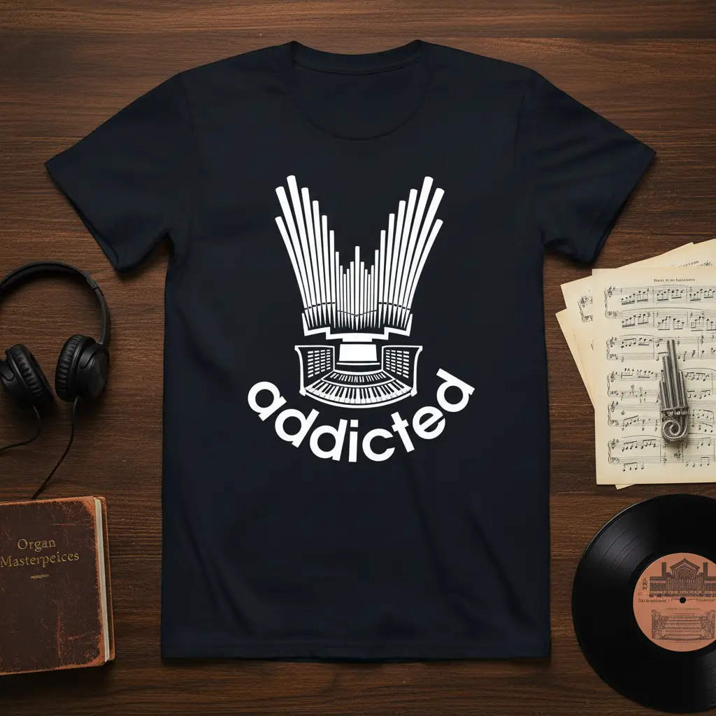 Addicted Organ Player T-Shirt Gift for Music Lovers