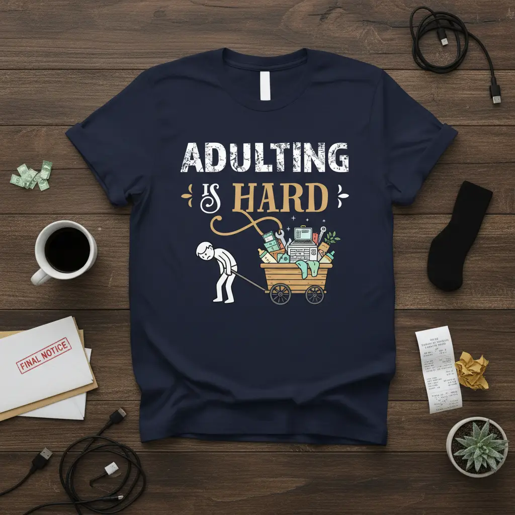 Adulting Is Hard T-Shirt Funny Life Quote