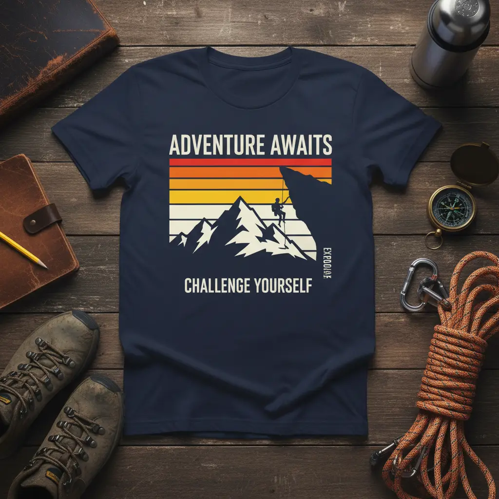 Adventure Awaits Challenge Yourself Climbing T-Shirt