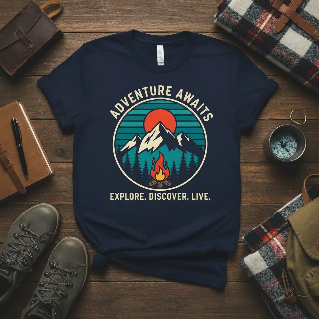 Adventure Awaits Explore Discover Live T-Shirt for Outdoor Lovers