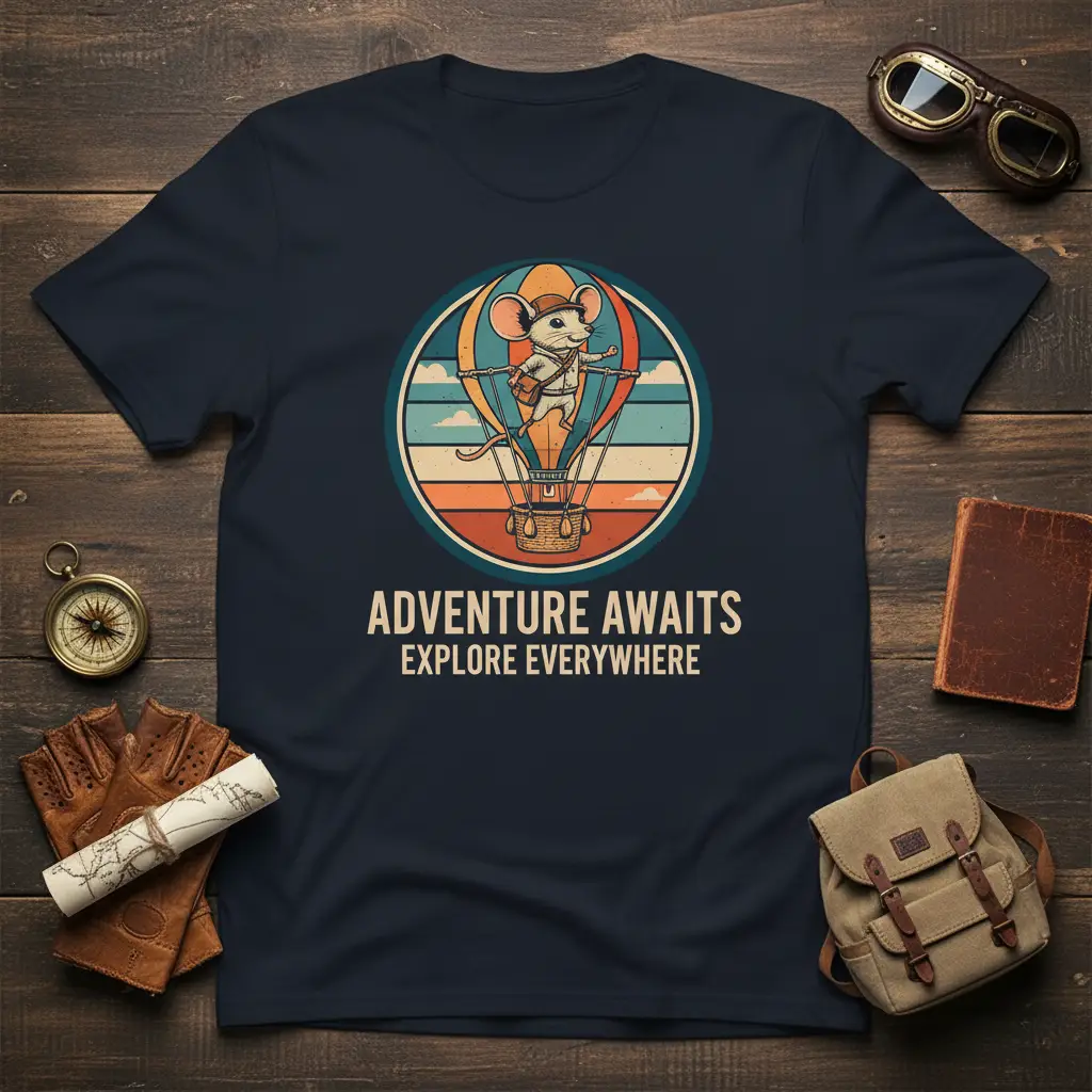 Adventure Awaits Explore Everywhere Hot Air Balloon T-Shirt