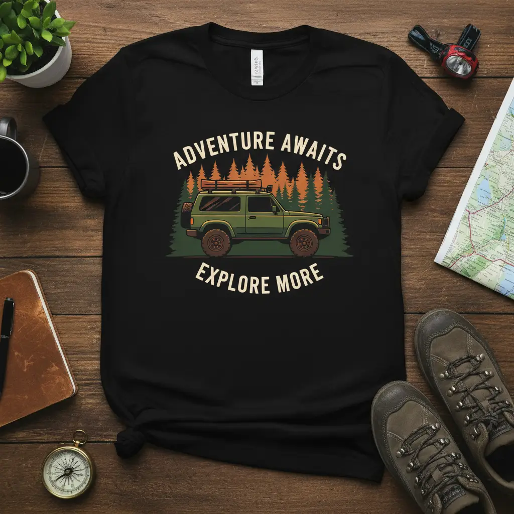 Adventure Awaits Explore More Offroad Suv T-Shirt